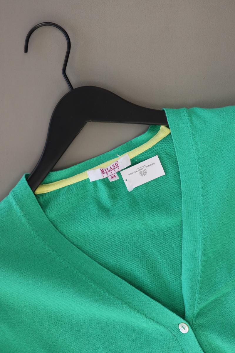 Milano Italy Strickjacke Gr. 44 Langarm grün aus Baumwolle