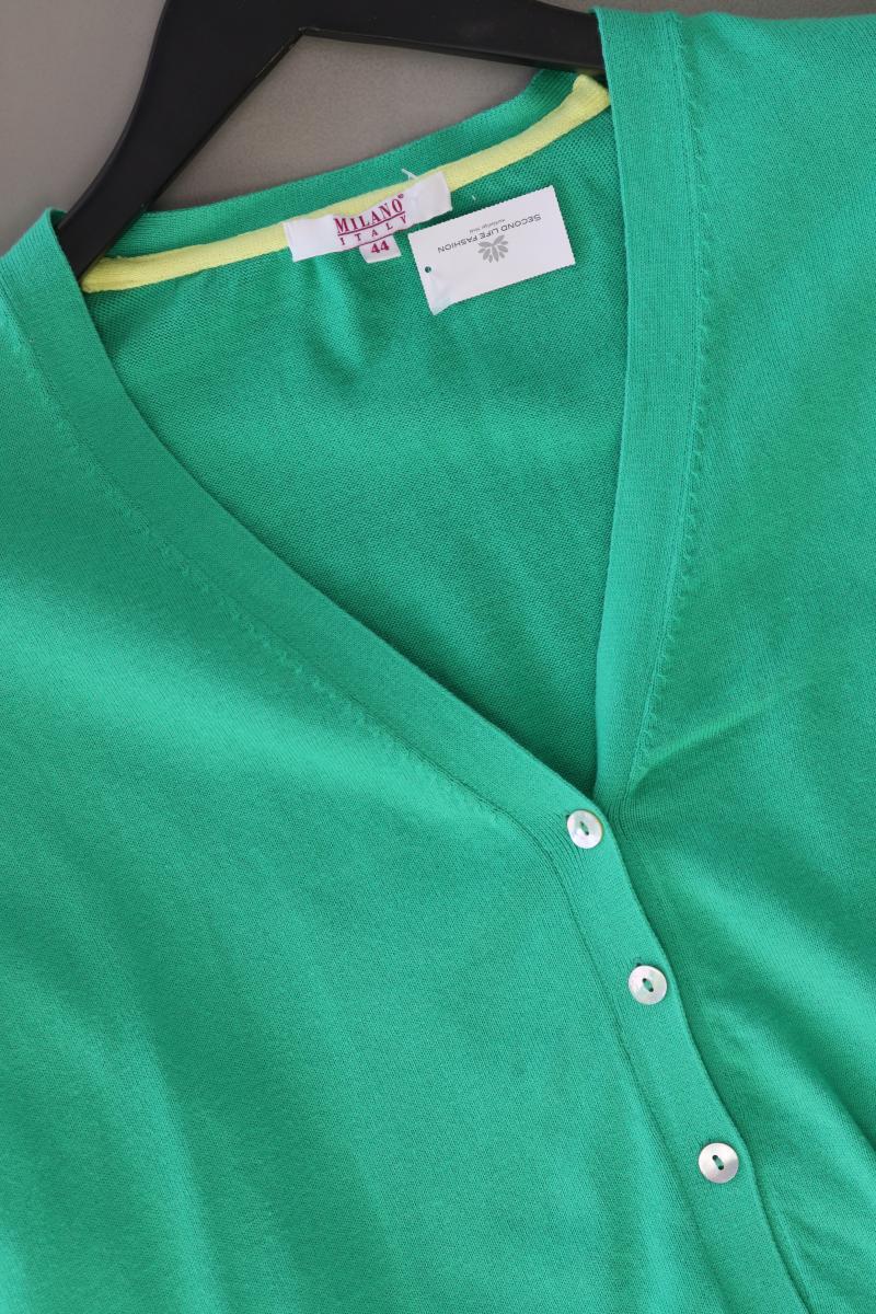 Milano Italy Strickjacke Gr. 44 Langarm grün aus Baumwolle