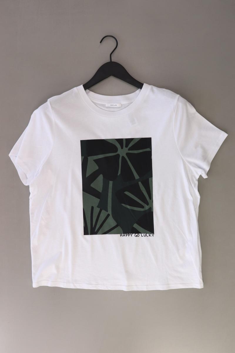 Opus Shirt "Smina Lucky" Gr. 40 Kurzarm weiß aus Baumwolle