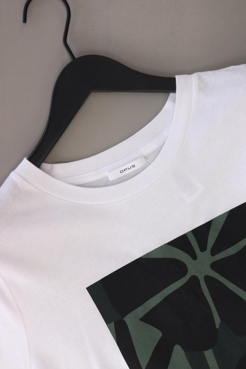 Opus Shirt "Smina Lucky" Gr. 40 Kurzarm weiß aus Baumwolle