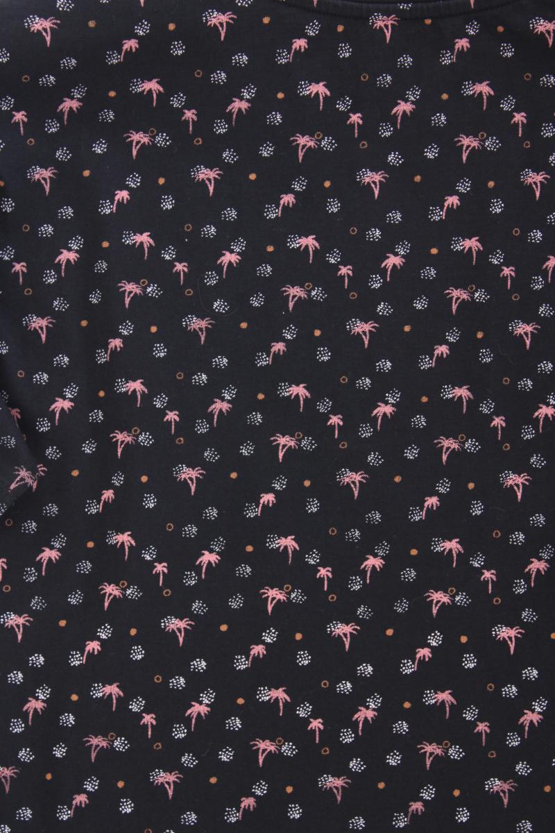 Esprit Collection Shirt mit Palmenmuster Gr. L Kurzarm schwarz aus Baumwolle