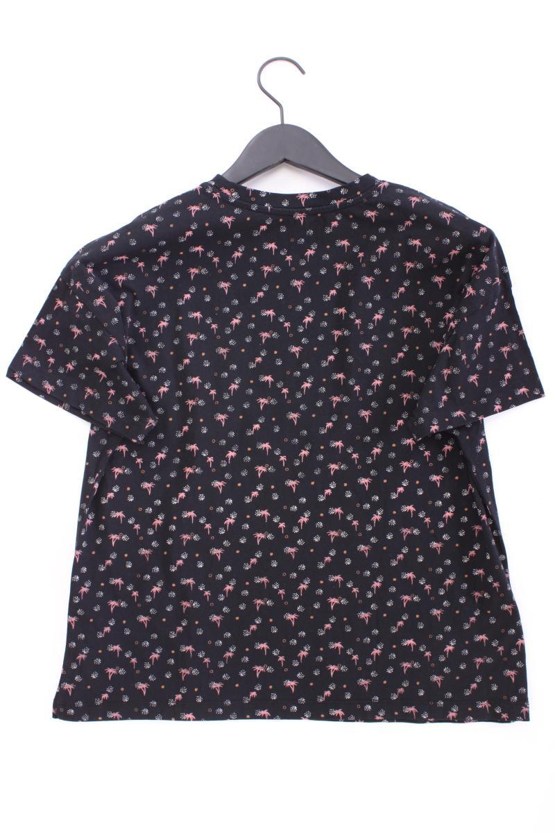 Esprit Collection Shirt mit Palmenmuster Gr. L Kurzarm schwarz aus Baumwolle