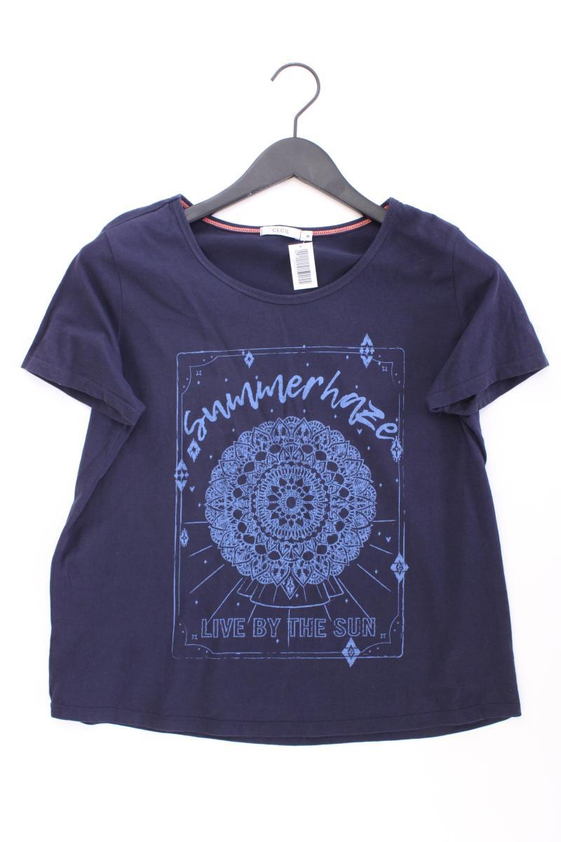 Cecil Printshirt Gr. M Kurzarm blau