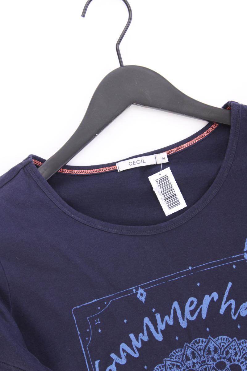 Cecil Printshirt Gr. M Kurzarm blau
