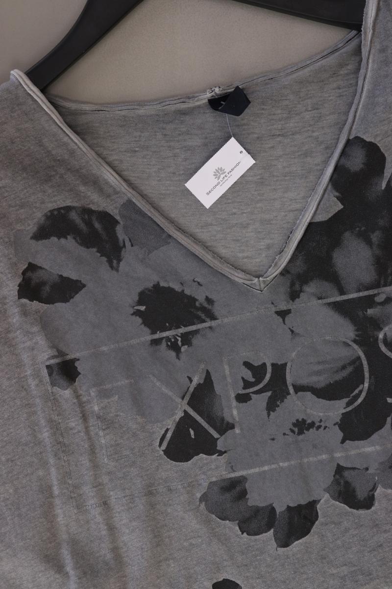 s.Oliver Shirt mit V-Ausschnitt Gr. L Kurzarm grau aus Baumwolle