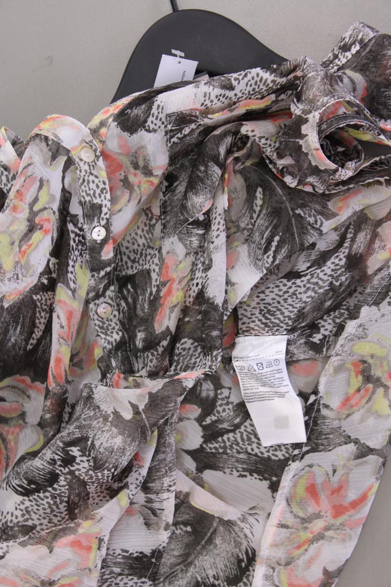 Street One Ärmellose Bluse Gr. 42 mit Blumenmuster neuwertig grau aus Polyester