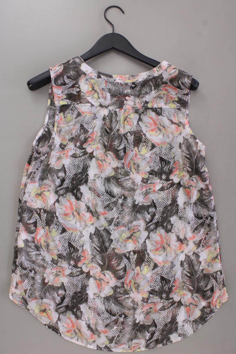 Street One Ärmellose Bluse Gr. 42 mit Blumenmuster neuwertig grau aus Polyester