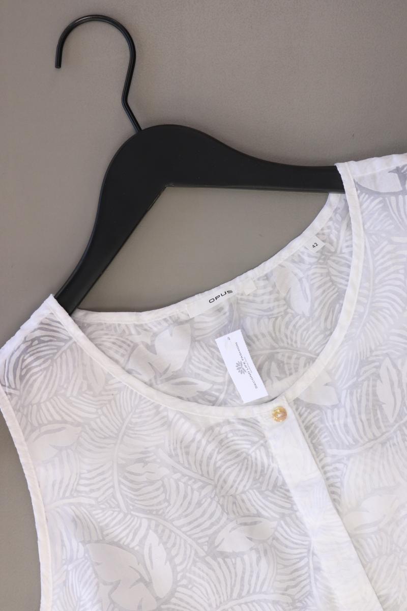 Opus Ärmellose Bluse Gr. 42 weiß aus Baumwolle