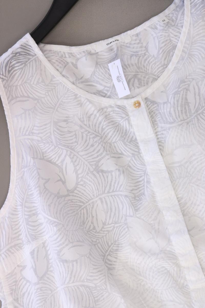 Opus Ärmellose Bluse Gr. 42 weiß aus Baumwolle