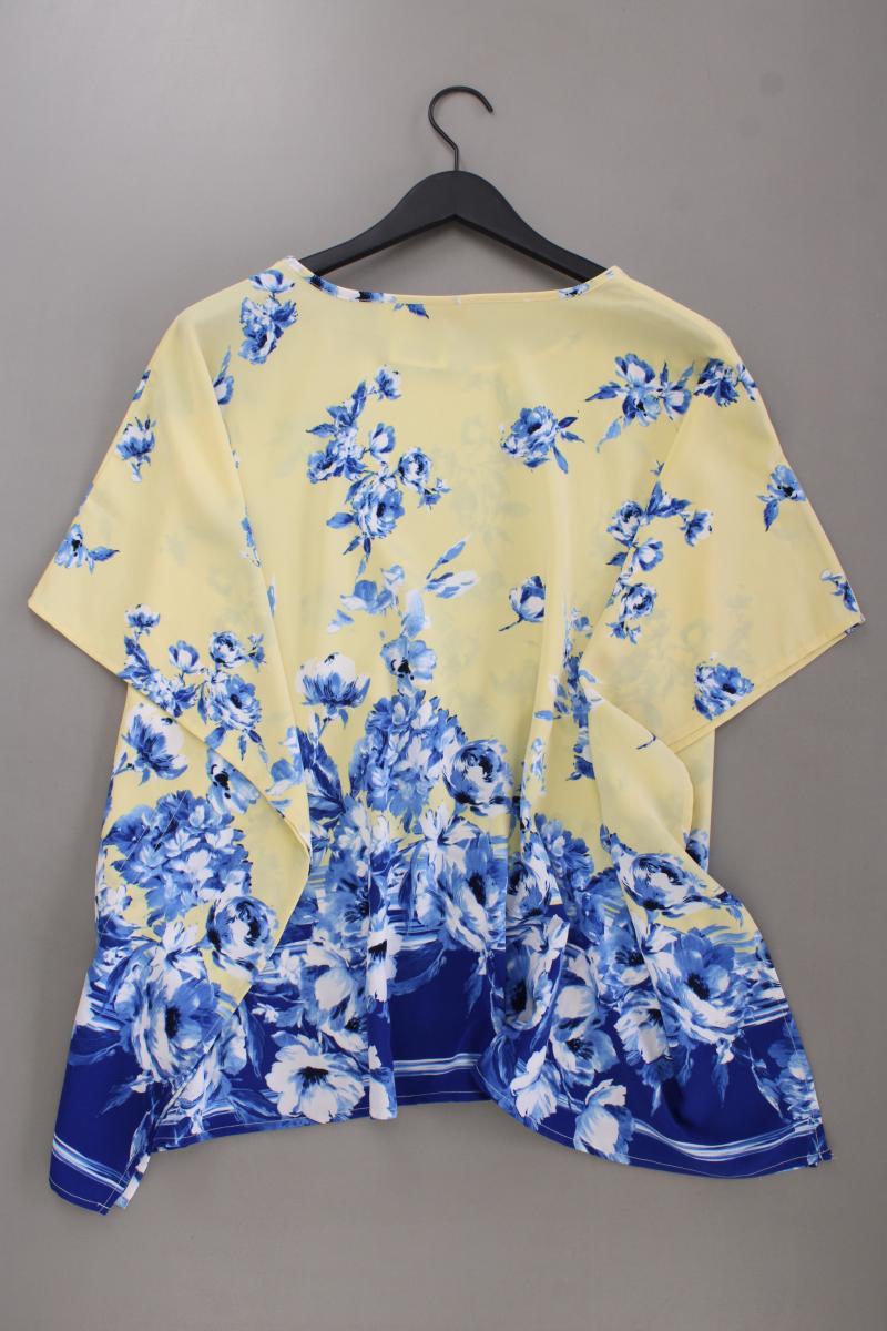 Paola Kurzarmbluse Gr. 46 mit Blumenmuster neuwertig gelb aus Polyester