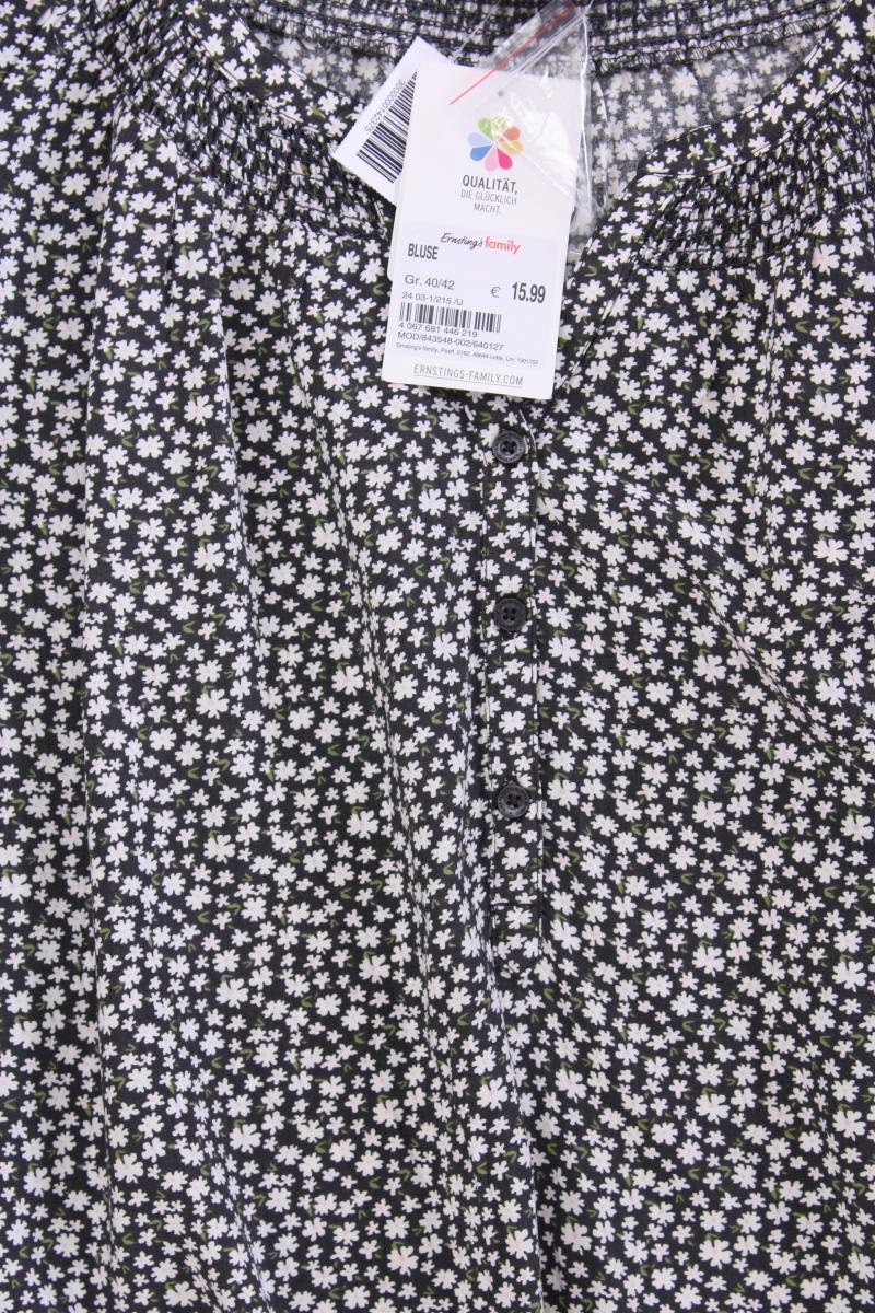 Gina Benotti Kurzarmbluse Gr. 40/42 mit Blumenmuster neu mit Etikett grau