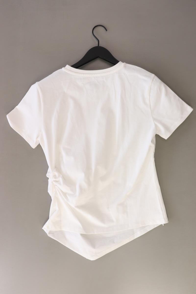 Zara T-Shirt Gr. L Kurzarm weiß aus Baumwolle