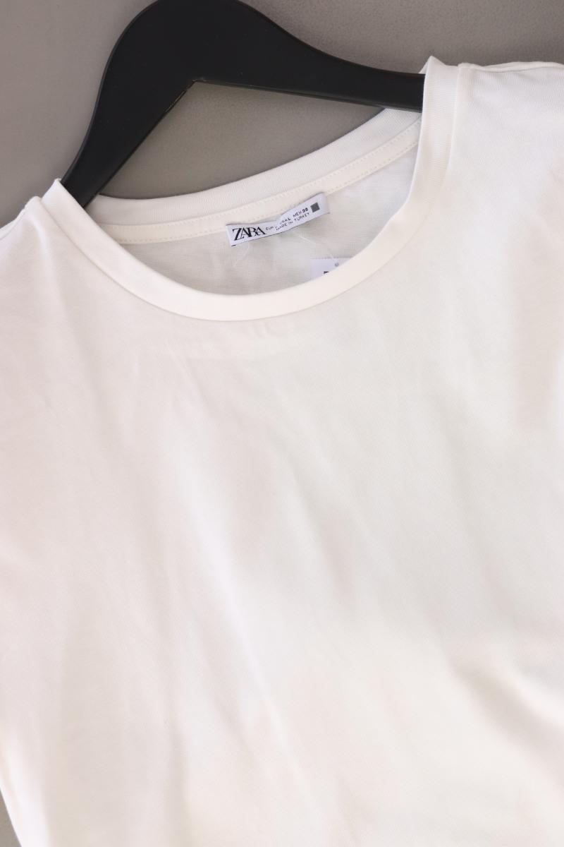Zara T-Shirt Gr. L Kurzarm weiß aus Baumwolle