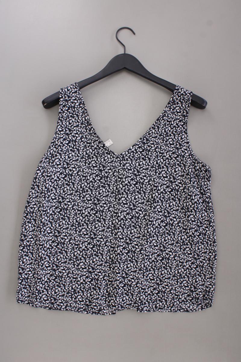 Esprit Ärmellose Bluse Gr. 42 mit Blumenmuster neuwertig blau aus Viskose