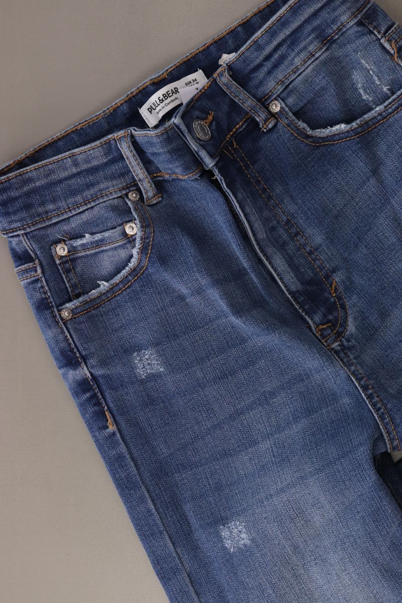 Pull&Bear Skinny Jeans Gr. 34 blau aus Baumwolle