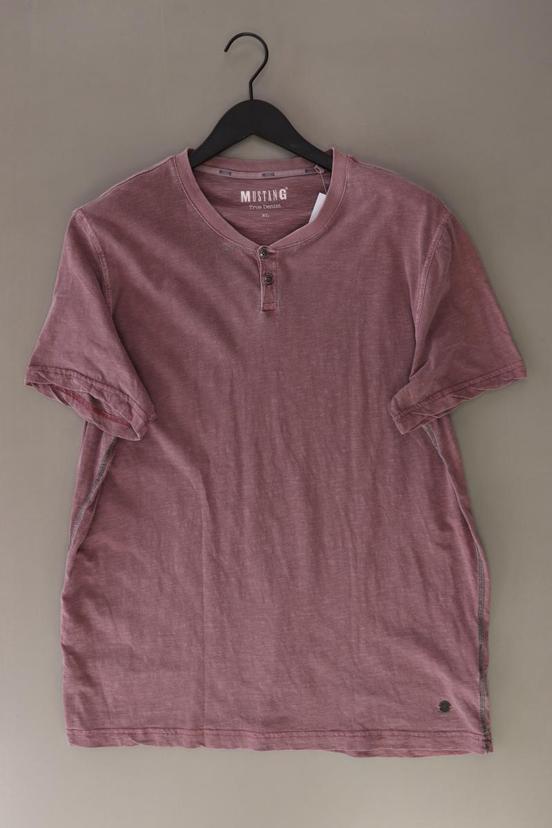 Mustang T-Shirt für Herren Gr. XL Kurzarm lila aus Baumwolle