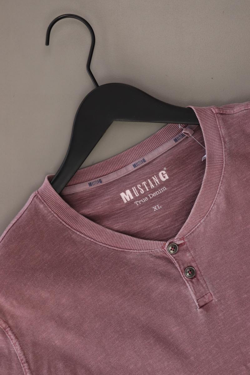 Mustang T-Shirt für Herren Gr. XL Kurzarm lila aus Baumwolle