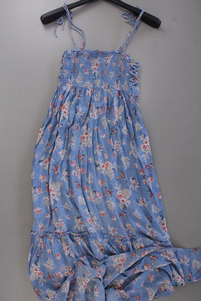 edc by Esprit Maxikleid Gr. 32 mit Blumenmuster Träger blau aus Modal