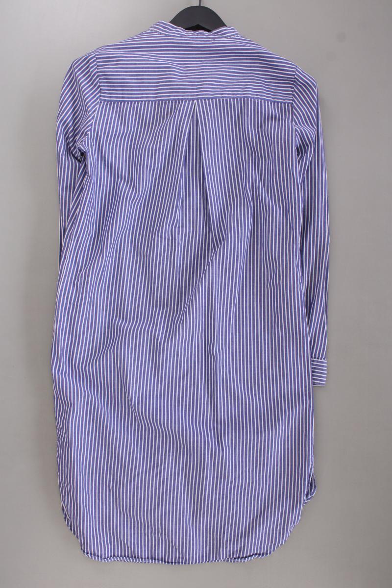 Ichi Blusenkleid Gr. UK 6 (XS) gestreift Langarm blau aus Baumwolle