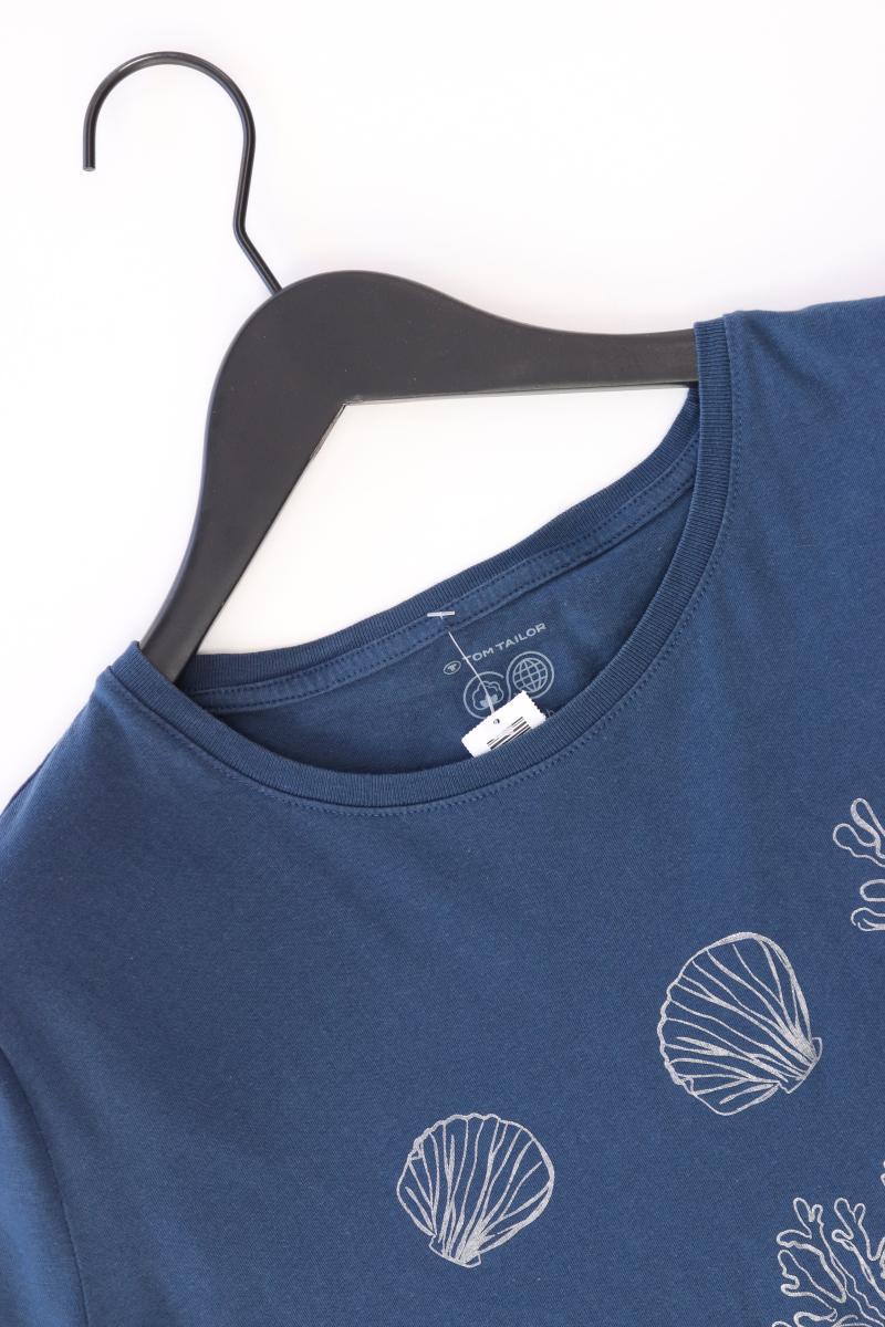 Tom Tailor Printshirt Gr. XXXL Kurzarm blau aus Baumwolle