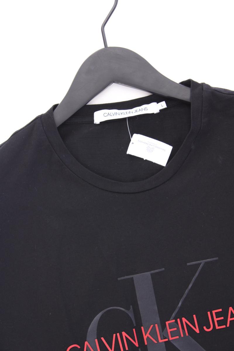Calvin Klein Jeans Printshirt für Herren Gr. L neuwertig Kurzarm schwarz