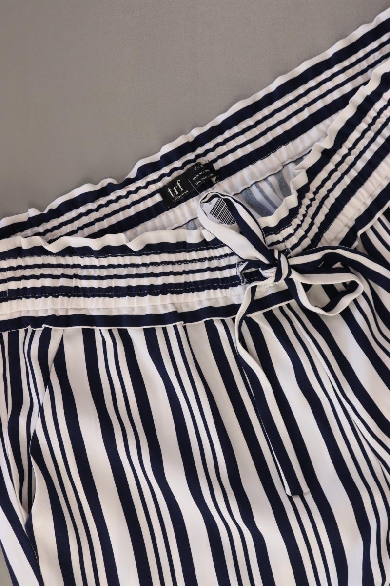 Zara Stoffhose Gr. L gestreift blau aus Polyester