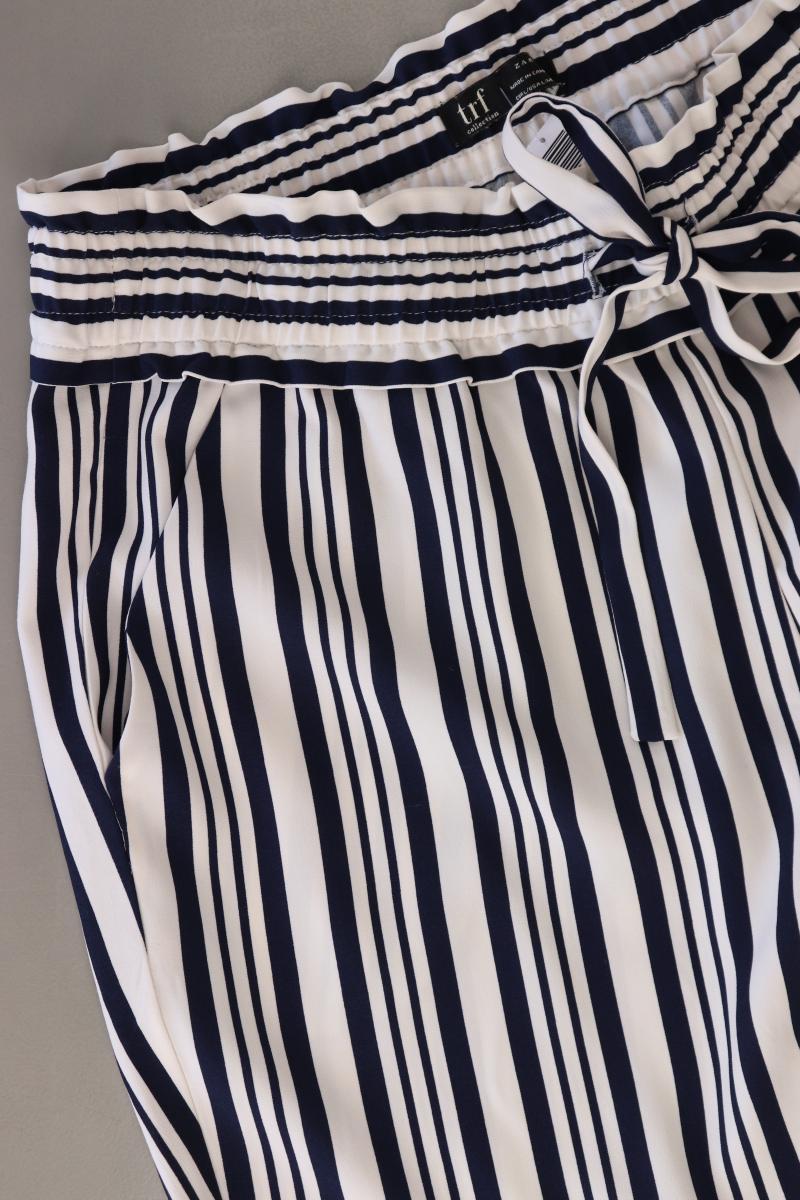 Zara Stoffhose Gr. L gestreift blau aus Polyester