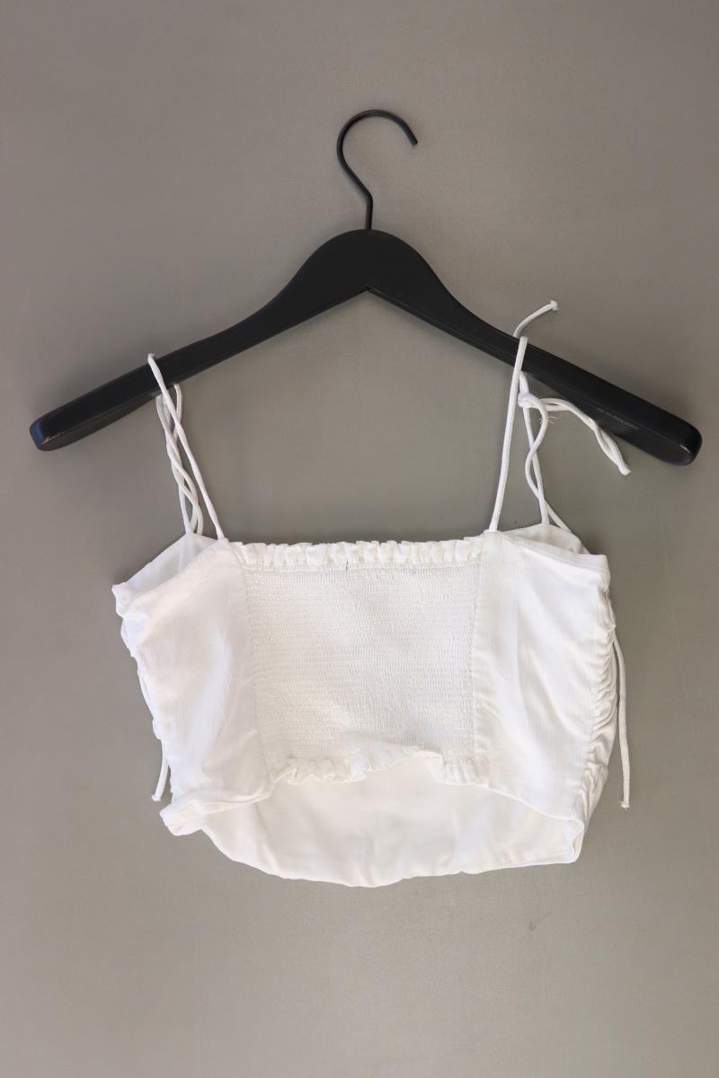 Zara Crop Top Gr. L weiß aus Polyester