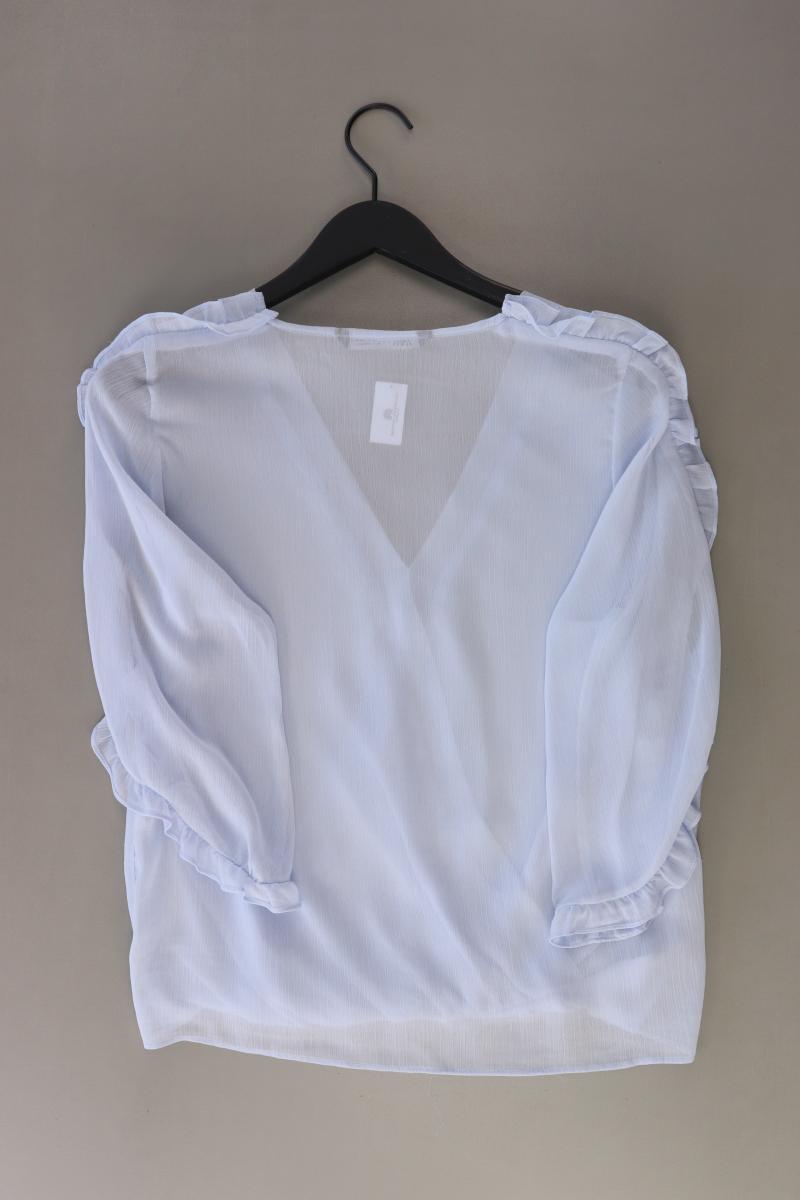 Zara Regular Bluse Gr. M 3/4 Ärmel blau aus Polyester