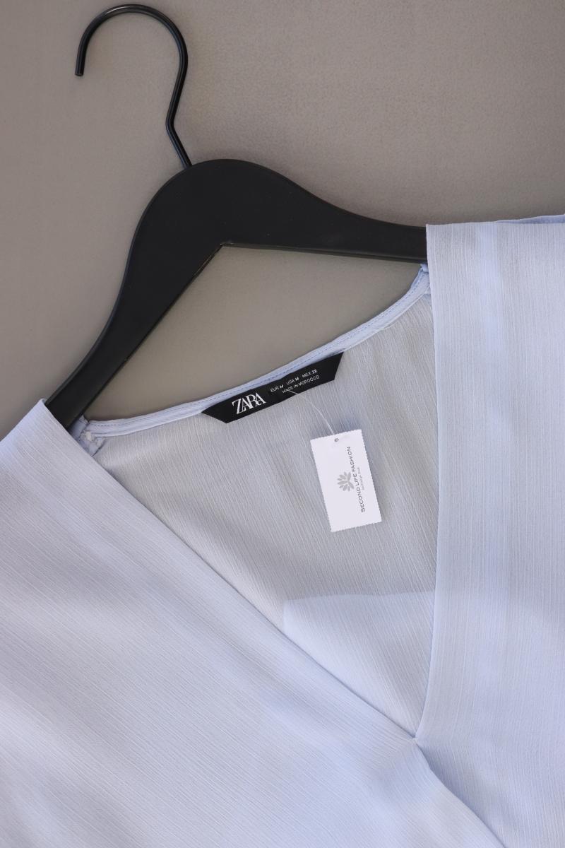 Zara Regular Bluse Gr. M 3/4 Ärmel blau aus Polyester