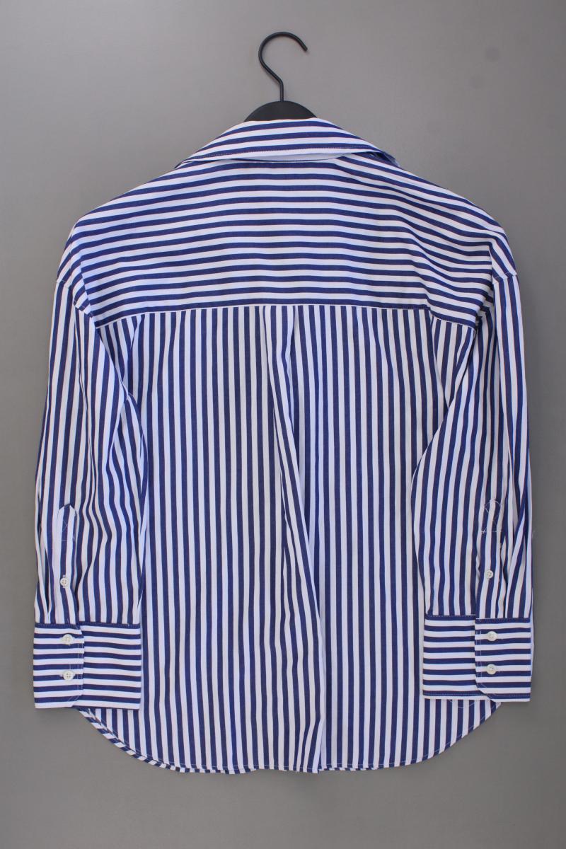 Zara Langarmbluse Gr. XS gestreift blau aus Baumwolle