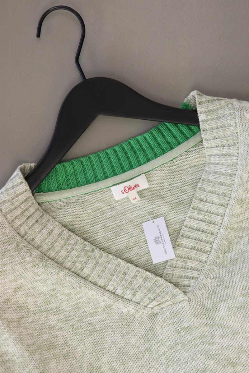s.Oliver Grobstrickpullover Gr. 44 grün aus Baumwolle