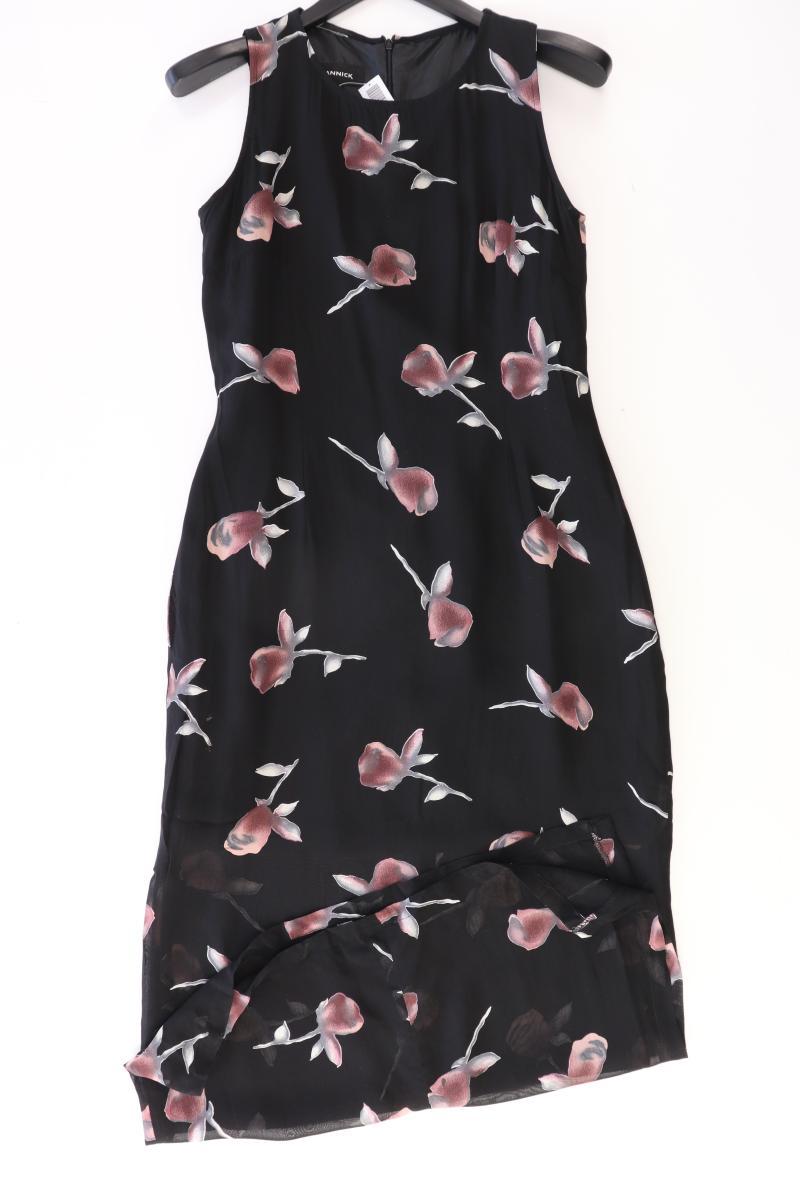 Yannick Maxikleid Gr. 40 mit Blumenmuster Ärmellos Vintage schwarz aus Polyester