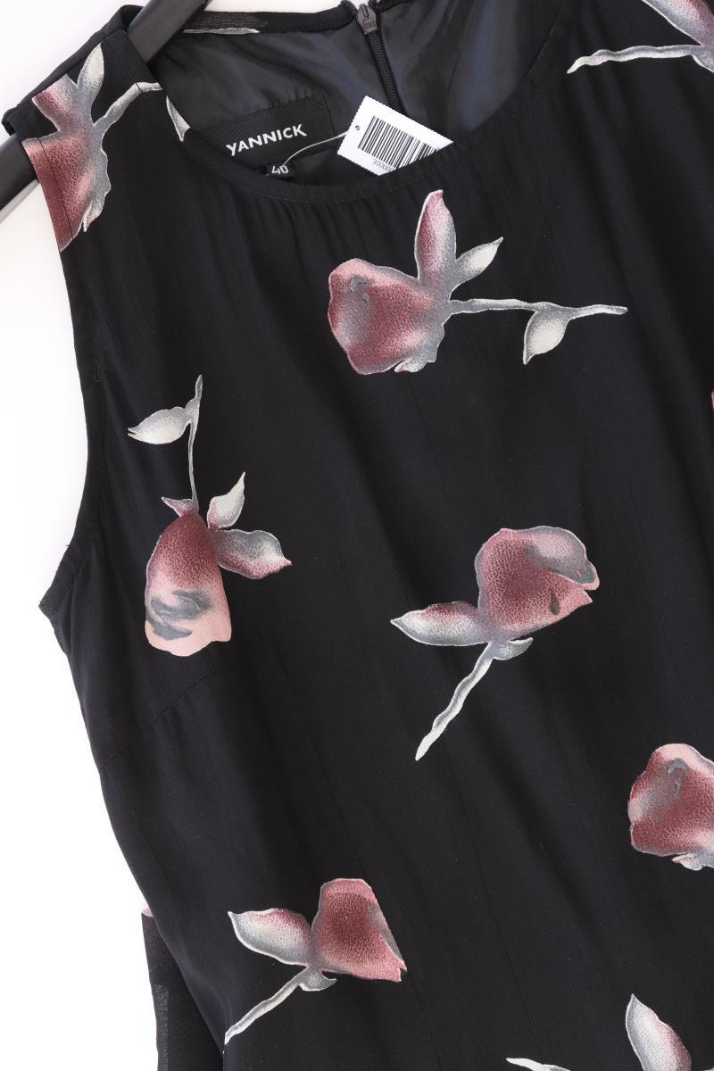 Yannick Maxikleid Gr. 40 mit Blumenmuster Ärmellos Vintage schwarz aus Polyester