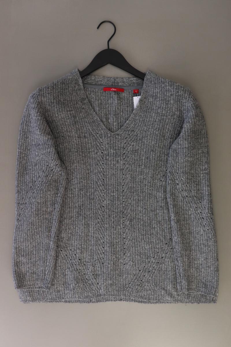 s.Oliver Grobstrickpullover Gr. 44 grau aus Baumwolle