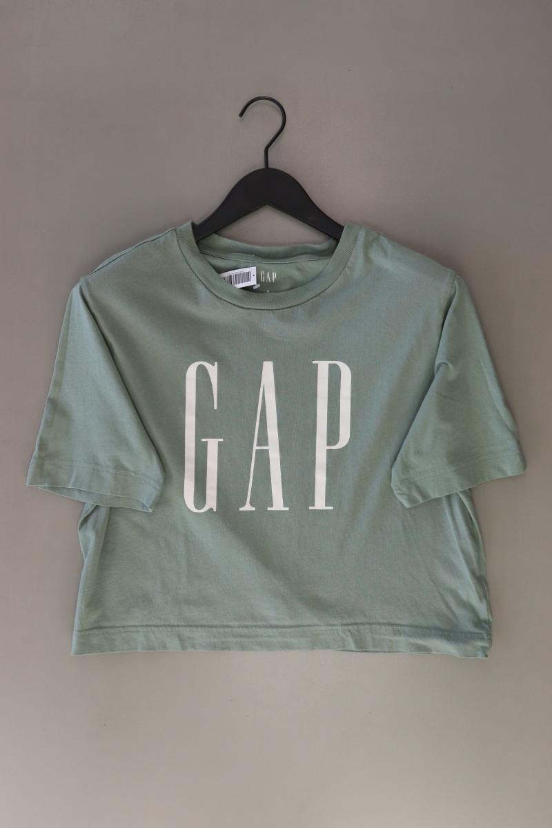 GAP Cropped Shirt Gr. S Kurzarm grün aus Baumwolle