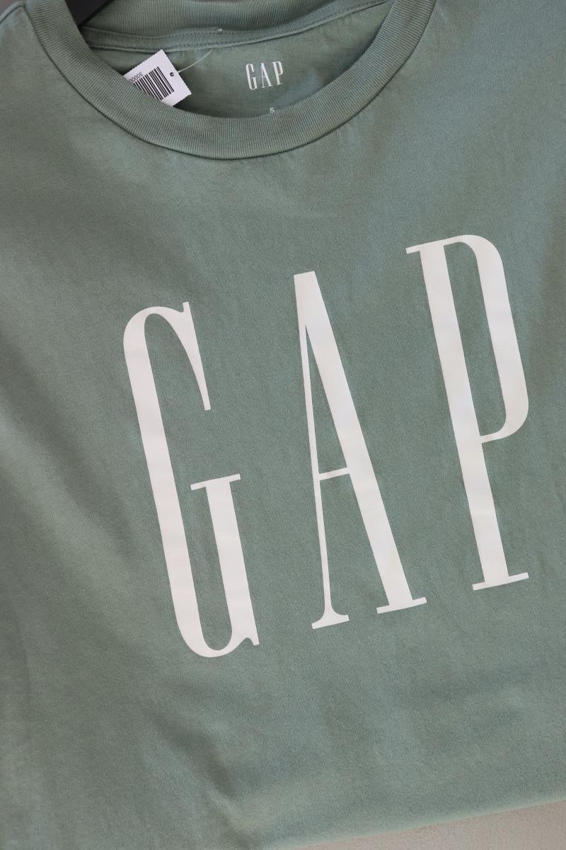GAP Cropped Shirt Gr. S Kurzarm grün aus Baumwolle