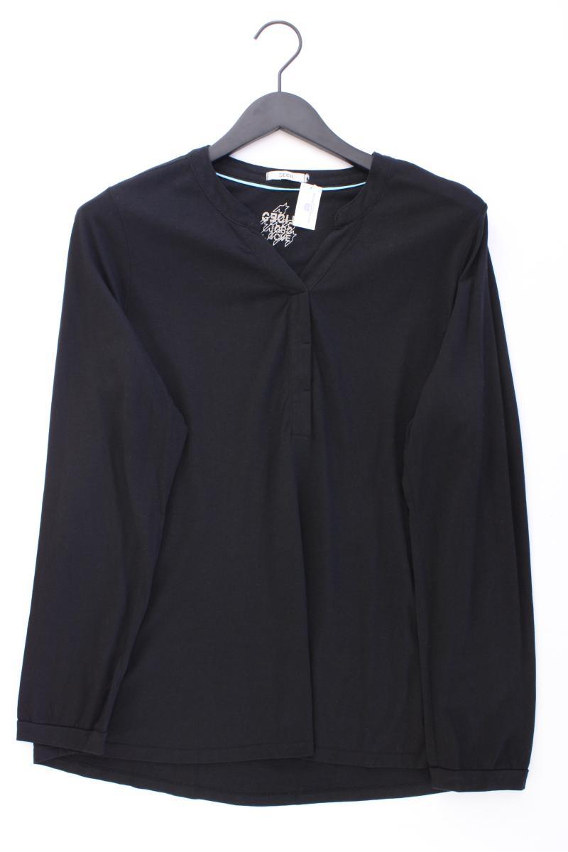 Cecil Shirt mit V-Ausschnitt Gr. 46 Langarm schwarz