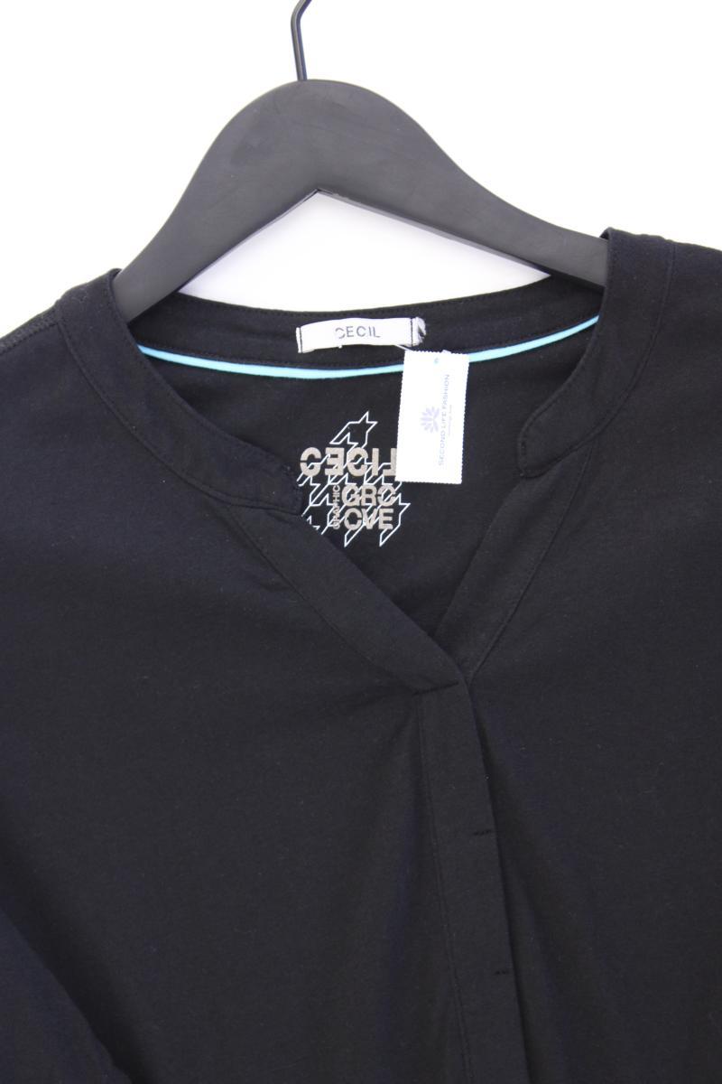 Cecil Shirt mit V-Ausschnitt Gr. 46 Langarm schwarz