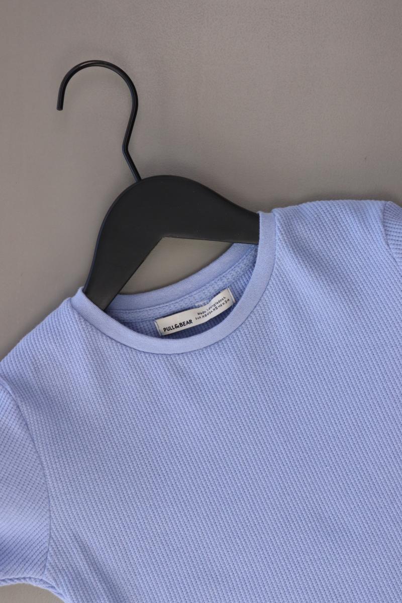 Pull&Bear Cropped Shirt Gr. XS Kurzarm blau