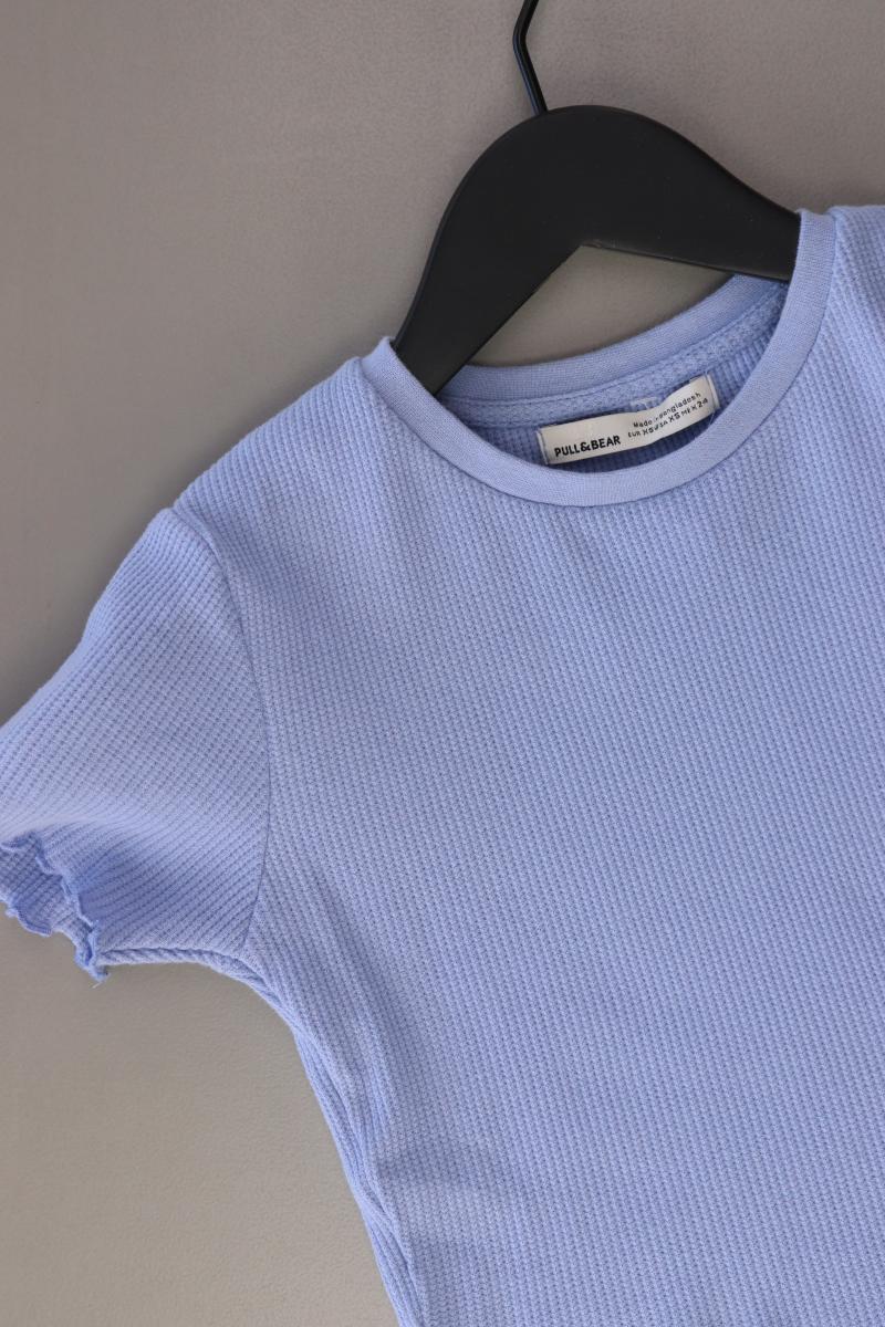 Pull&Bear Cropped Shirt Gr. XS Kurzarm blau