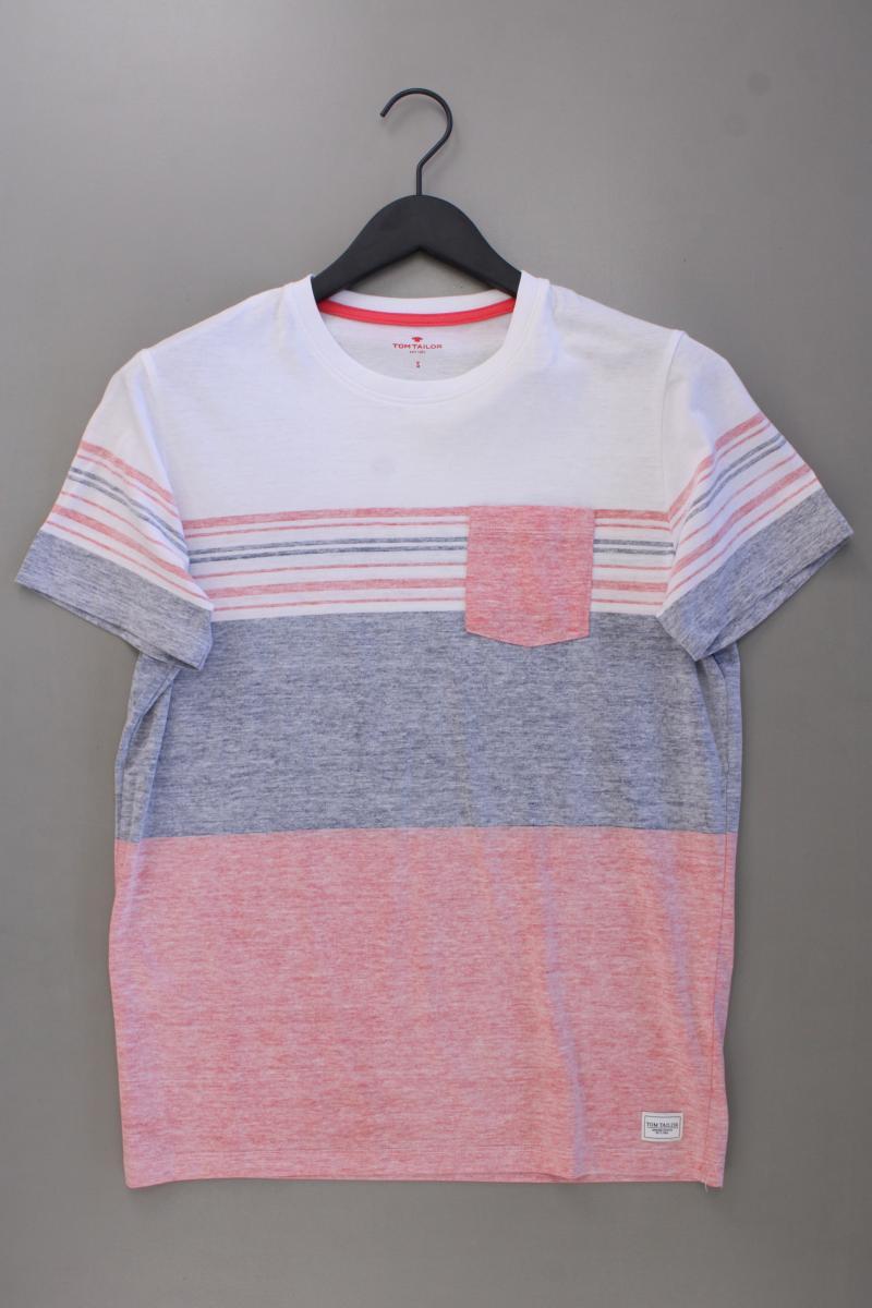 Tom Tailor T-Shirt für Herren Gr. S Kurzarm mehrfarbig aus Baumwolle