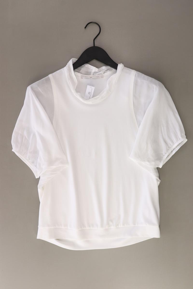 Beate Heymann Kurzarmbluse Gr. 36 weiß aus Rayon