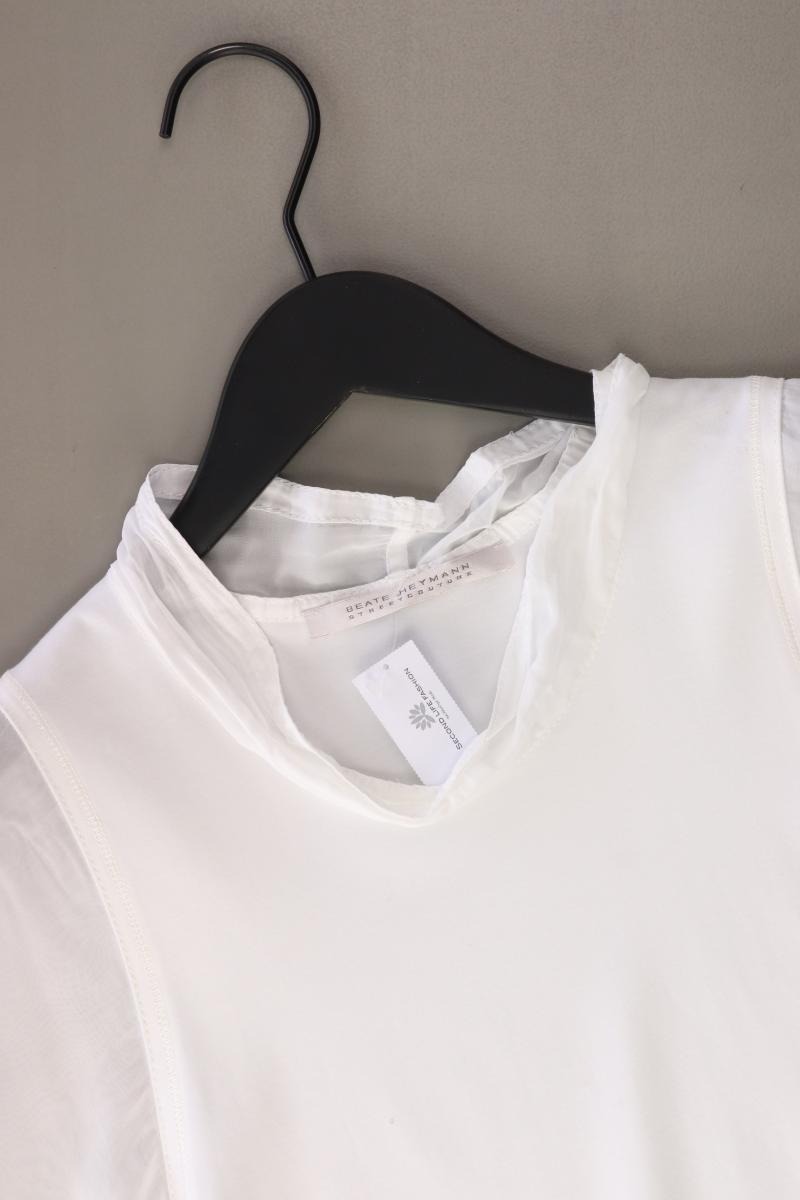 Beate Heymann Kurzarmbluse Gr. 36 weiß aus Rayon