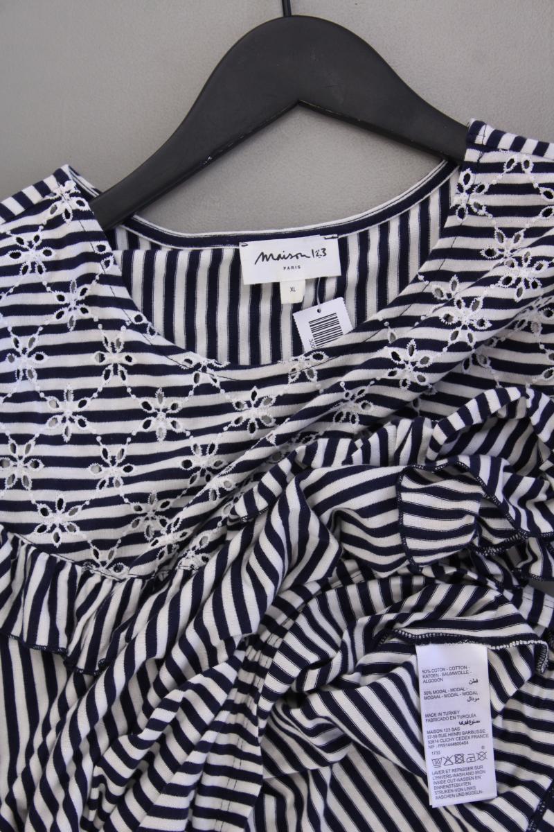 Maison 123 Paris Ringelshirt Gr. XL gestreift Ärmellos blau aus Baumwolle