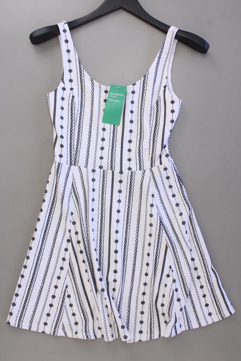 H&M Divided Sommerkleid Gr. 36 geometrisches Muster neu mit Etikett Träger weiß