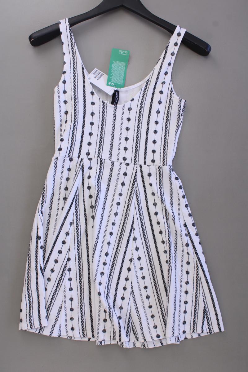 H&M Divided Sommerkleid Gr. 36 geometrisches Muster neu mit Etikett Träger weiß