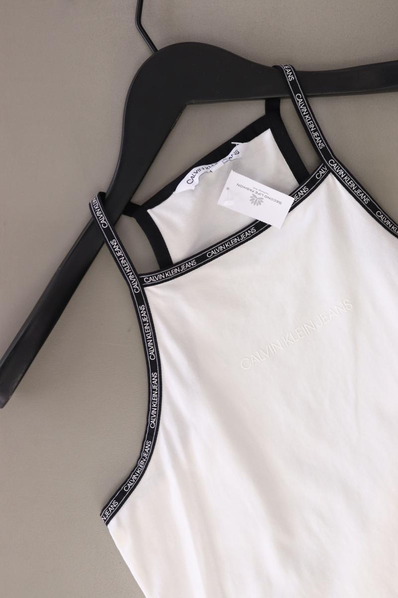 Calvin Klein Jeans Crop Top Gr. XS weiß aus Baumwolle