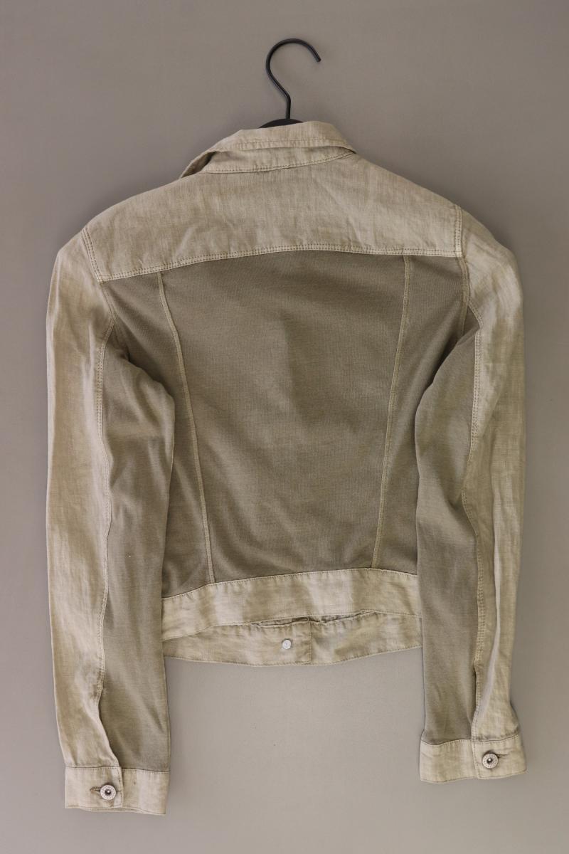 Sandwich_ Übergangsjacke Gr. 34 grau aus Leinen