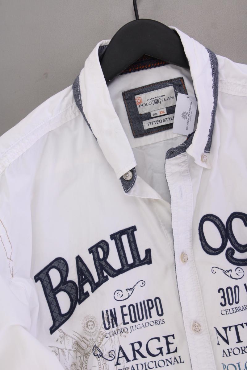 Tom Tailor Langarmhemd für Herren Gr. XXL weiß aus Baumwolle
